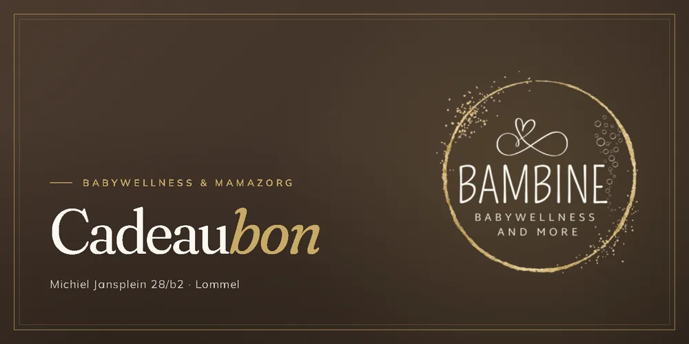 Cadeaubon van Bambine babywellness met het gouden logo